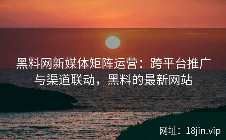 黑料网新媒体矩阵运营：跨平台推广与渠道联动，黑料的最新网站